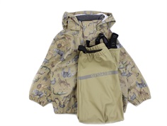 Mikk-line olive gray rainwear pants and jacket animal print